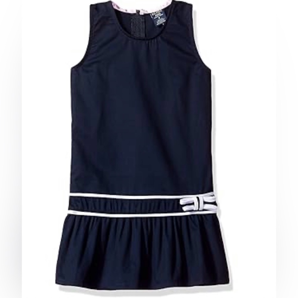 Navy Blue Sleeveless Kids Uniform Dress Size 10